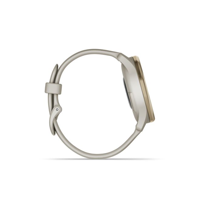 Garmin vivomove Trend - Ramă Cream Gold din oţel inoxidabil - carcasă French Grey - curea din silicon