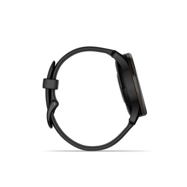 Garmin - vivomove Trend - Ramă Neagra din oţel inoxidabil - carcasa neagra - bratara silicon neagra