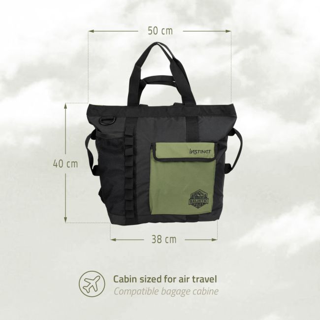 Instinct - geanta multifunctionala Ballistic Tote 35 litri - negru verde army