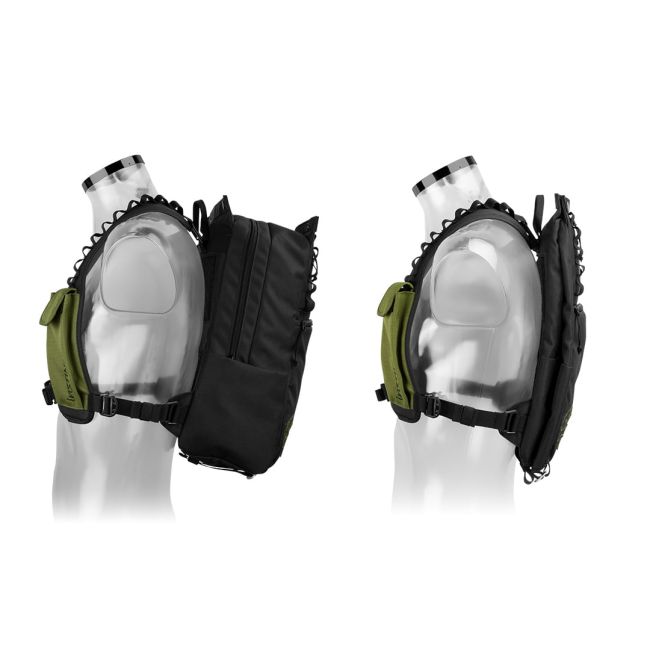 Instinct - rucsac multifunctional Komando 17L + 2x recipiente HydraPack 600ml - negru verde army