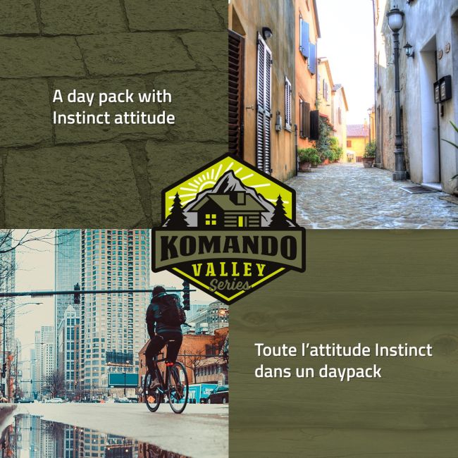 Instinct - rucsac multifunctional Komando 17L + 2x recipiente HydraPack 600ml - negru verde army