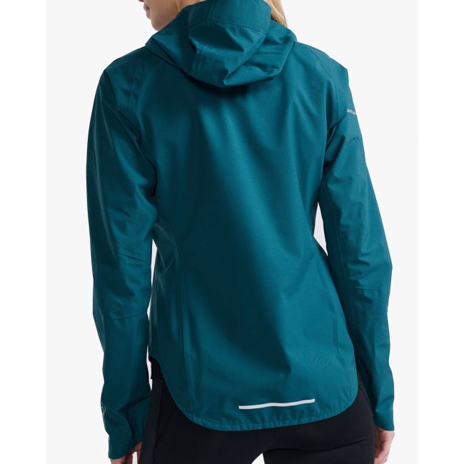 2XU - jacheta impermeabila cu elemente reflectorizante - Light Speed Waterproof Jacket - albastra jade