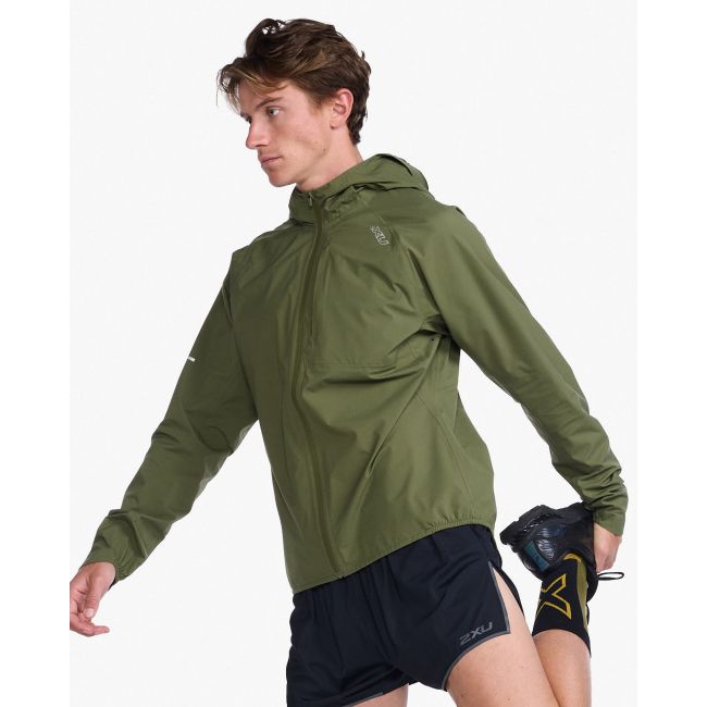 2XU - jacheta impermeabila cu elemente reflectorizante - Light Speed Waterproof Jacket - verde