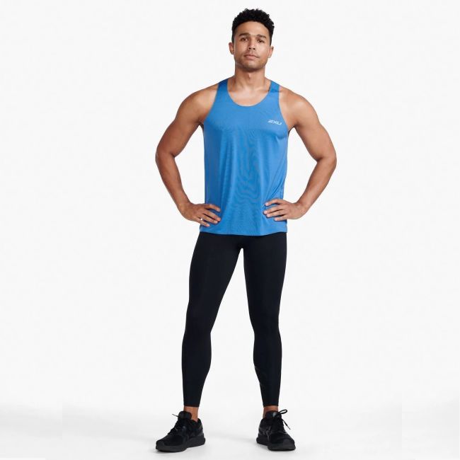 2XU - maiou tehnic  pentru barbati Light Speed Tech Singlet - albastru intens Starling Reflectorizant