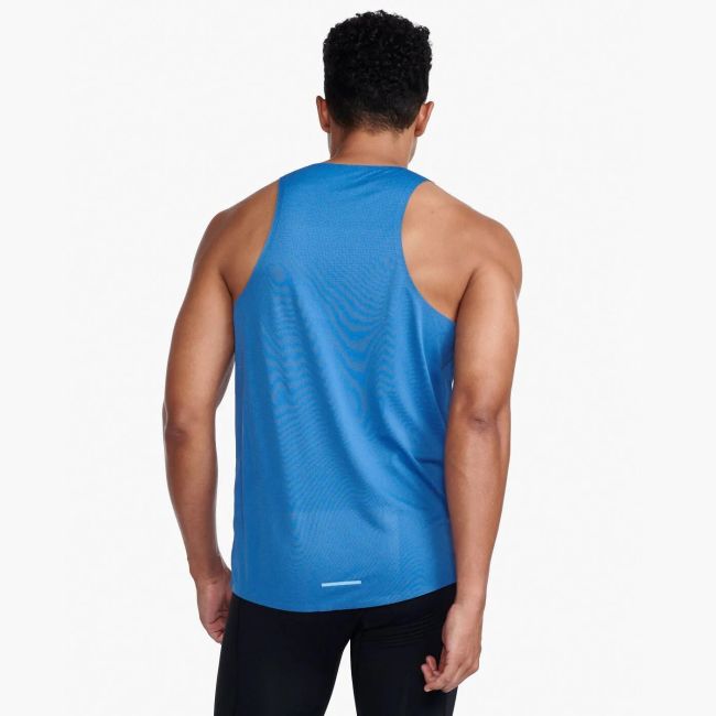 2XU - maiou tehnic  pentru barbati Light Speed Tech Singlet - albastru intens Starling Reflectorizant