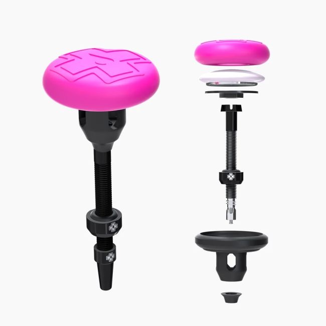Muc-Off - Valva tubeless 44mm cu suport accesoriu localizare GPS bicicleta Stealth Tubeless Tag Holder