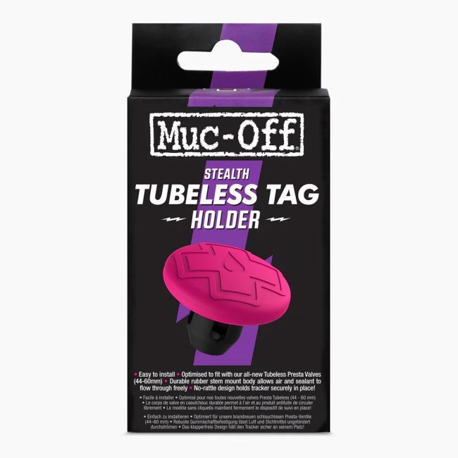 Muc-Off - Valva tubeless 44mm cu suport accesoriu localizare GPS bicicleta Stealth Tubeless Tag Holder