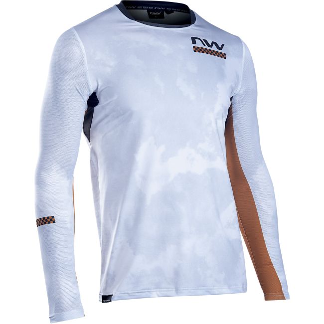 Northwave - bluza ciclism pentru barbati maneca lunga bomb jersey - alb portocaliu auriu