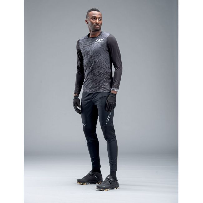 Northwave - bluza ciclism pentru barbati maneca lunga bomb jersey - alb portocaliu auriu