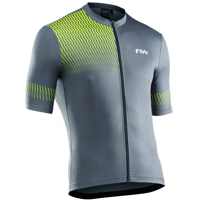 Northwave - tricou ciclism pentru barbati maneca scurta origin jersey - gri galben fluo