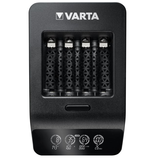 Varta - incarcator acumulatori LCD Smart Charger+ cu baterii incluse 4 x AA 2100 mAh