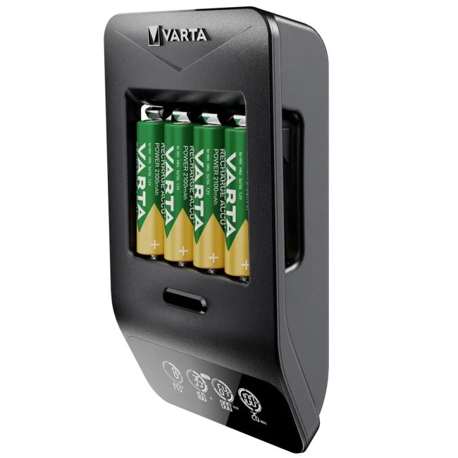 Varta - incarcator acumulatori LCD Smart Charger+ cu baterii incluse 4 x AA 2100 mAh