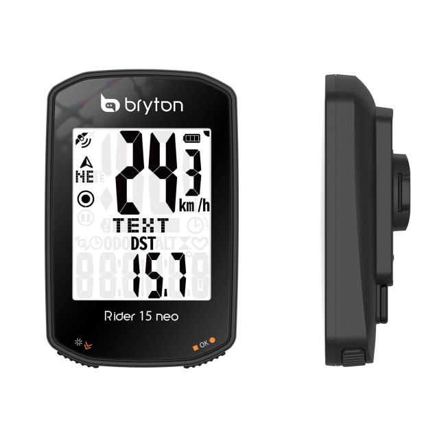 Bryton - ciclocomputer Rider 15 NEO cu senzor de cadenta (pachet produse) - negru