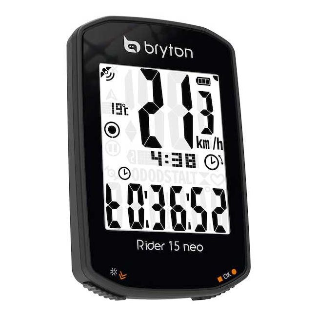 Bryton - ciclocomputer Rider 15 NEO cu senzor de cadenta (pachet produse) - negru