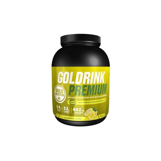 Gold nutrition - pudra energie goldrink premium + bcaa`s aroma lamaie - bidon 750 g