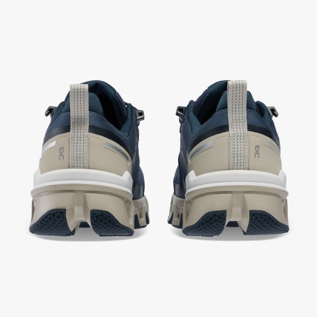 On Cloudwander Waterproof - pantofi alergare pentru femei - albastru navy maro deshis desert