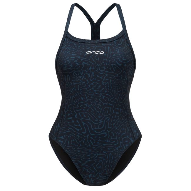 Orca - Costum de baie intreg pentru femei Core One Piece - verde deschis diploria portocaliu