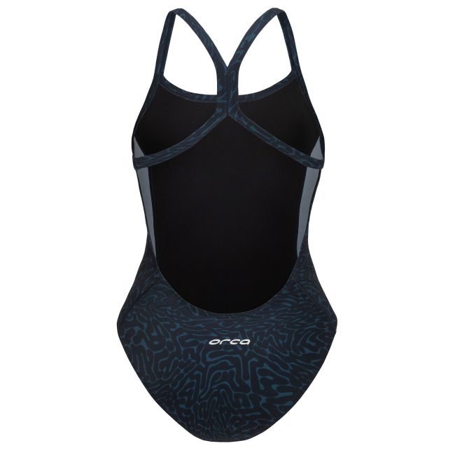Orca - Costum de baie intreg pentru femei Core One Piece - verde deschis diploria portocaliu