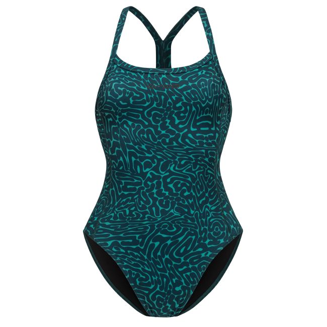 Orca - Costum de baie intreg pentru femei Core One Piece - verde deschis diploria portocaliu