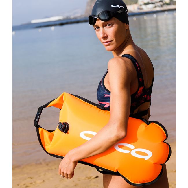 Orca - costum inot doua piese pentru femei tip bikini - albastru portocaliu Diploria