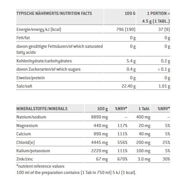 Sponser - supliment alimentar efervescent cu electroliti Electrolytes Tabs, aroma lamaie - 45g