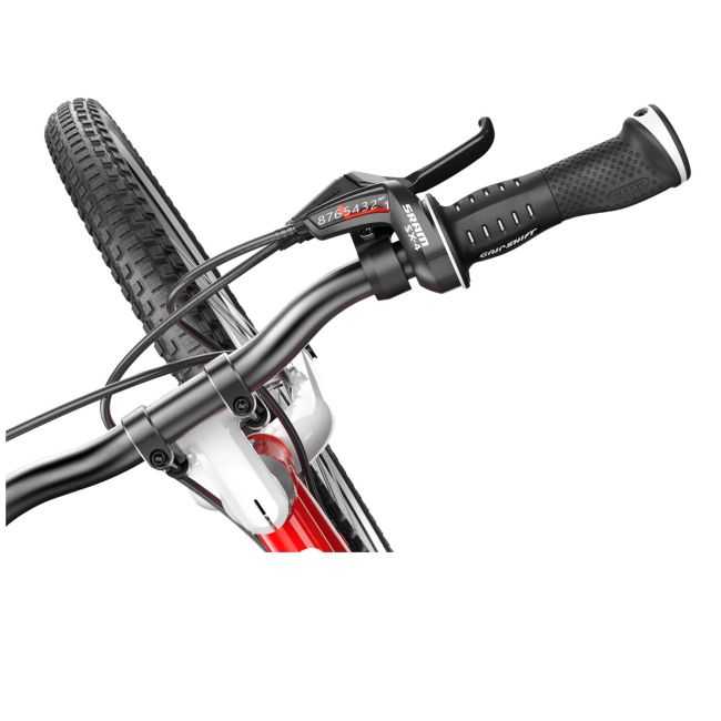 Woom - bicicleta copii 26" Woom 6, varsta recomandata 10-14 ani (140-165cm) - 9,5 kg - gri deschis luna alb