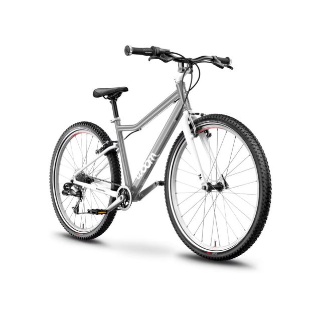 Woom - bicicleta copii 26" Woom 6, varsta recomandata 10-14 ani (140-165cm) - 9,5 kg - gri deschis luna alb