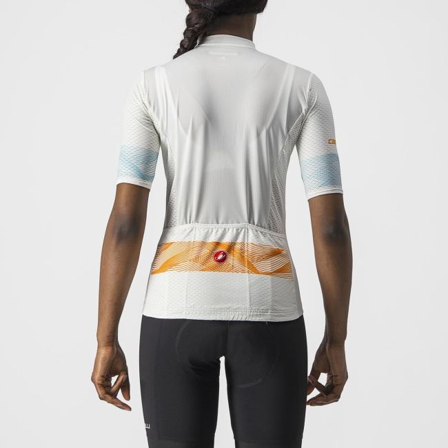Castelli  - Tricou ciclism femei maneca scurta Fenice - Alb Portocaliu