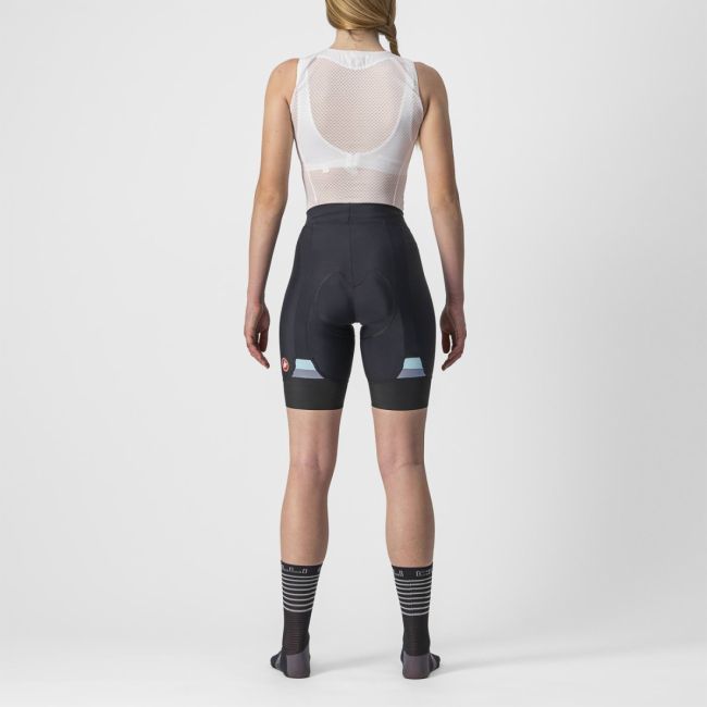 Castelli - pantaloni scurti pentru ciclism pentru femei Prima Short - negru albastru deschis gri