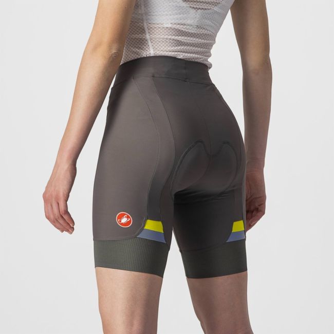 Castelli - pantaloni scurti pentru ciclism pentru femei Prima Short - verde padure gri sulf