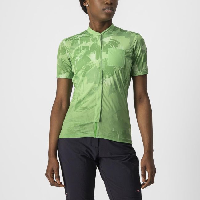 Castelli - tricou ciclism pentru femei, maneca scurta Unlimited Sentiero jersey - verde vernil alb