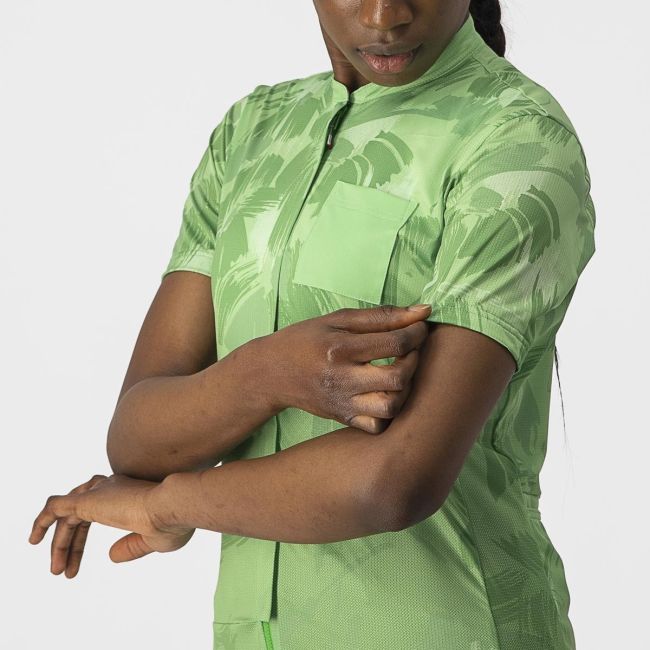 Castelli - tricou ciclism pentru femei, maneca scurta Unlimited Sentiero jersey - verde vernil alb