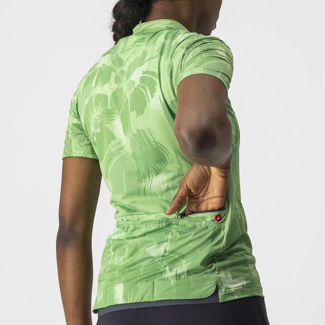 Castelli - tricou ciclism pentru femei, maneca scurta Unlimited Sentiero jersey - verde vernil alb