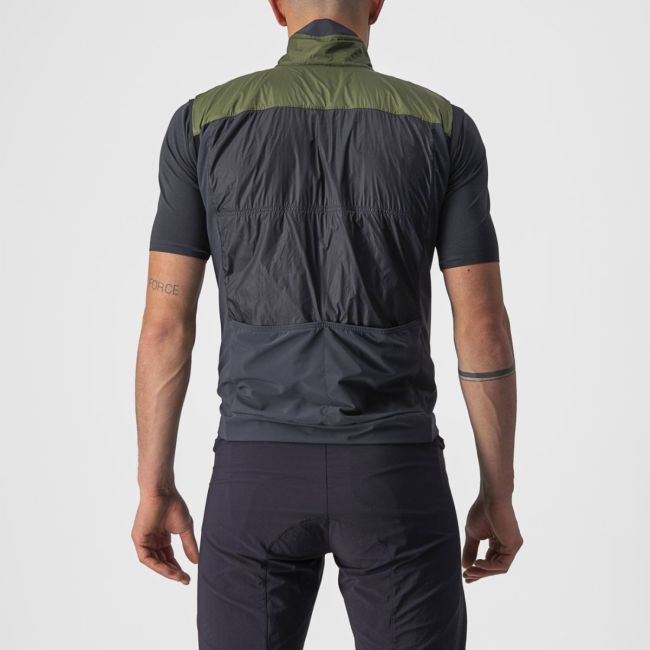 Castelli - vesta ciclism pentru barbati Unlimited Puffy Vest - verde deschis military gri inchis
