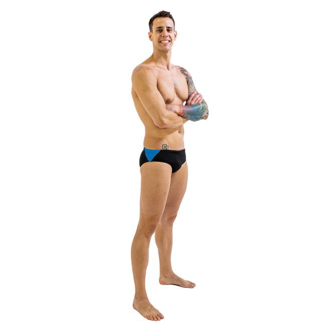 Finis - Slip inot barbati Splice Brief - negru albastru