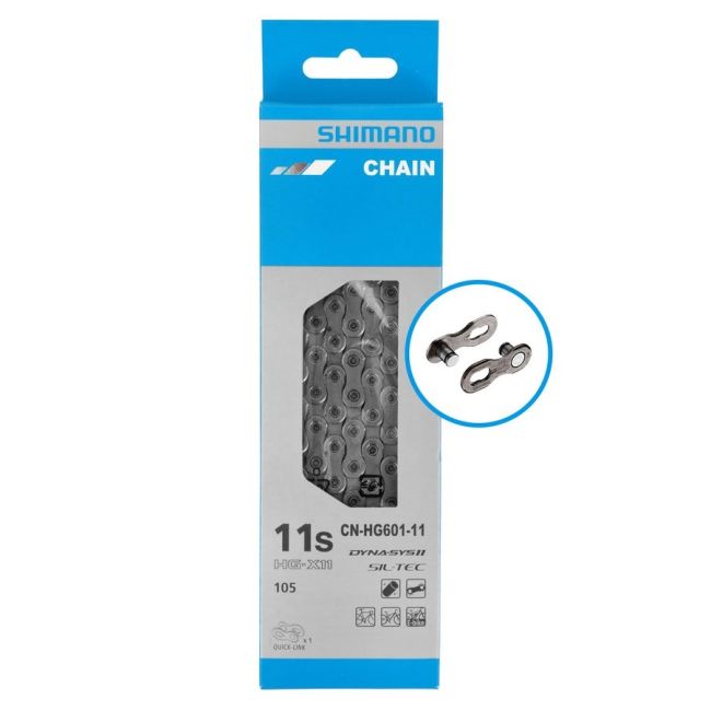 Shimano - lant bicicleta 11 viteze CN-HG601- HG-X11, 105 Quick-link, 116 zale - argintiu