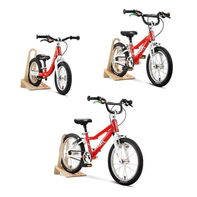 Woom - suport bicicleta pe podea tip Rastel lemn pentru biciclete Woom 1,2,3 - maro deschis lemn