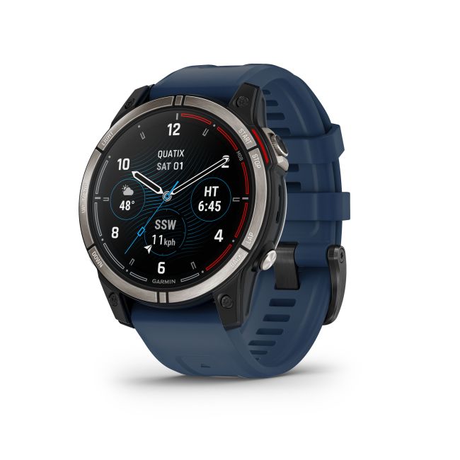 Garmin - quatix 7 Sapphire AMOLED Titanium - ceas inteligent premium cu GPS cu functii avansate pentru sport si navigatie