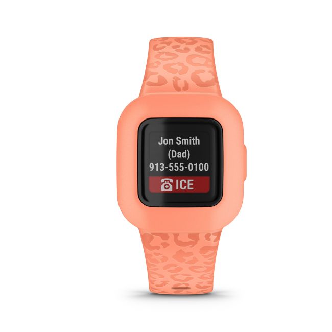 Garmin Vivofit Jr. 3 - portocaliu Peach Leopard - ceas copii