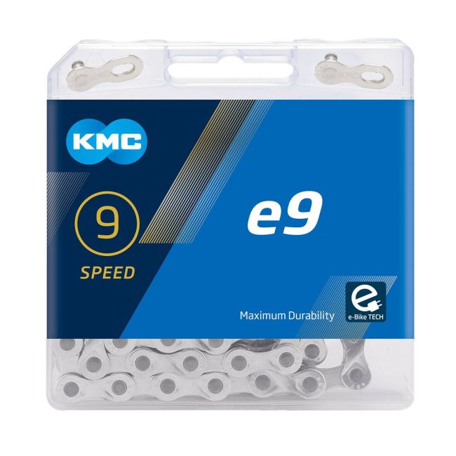 Kmc - Lant Bicicleta electrica E9, 9 viteze e-bike, 136 zale - argintiu