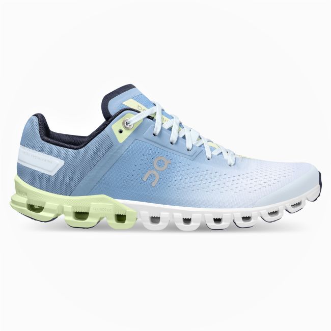 On Cloudflow - pantofi sport pentru femei - albastru deschis Niagara alb verde campie