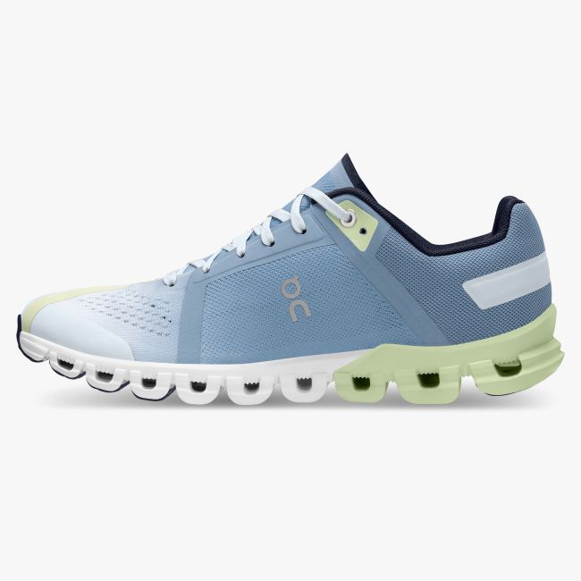 On Cloudflow - pantofi sport pentru femei - albastru deschis Niagara alb verde campie