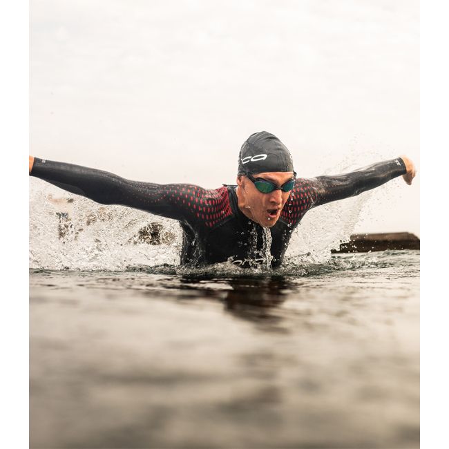 Orca - costum neopren triatlon pentru barbati Apex Float wetsuit - negru rosu buoyancy