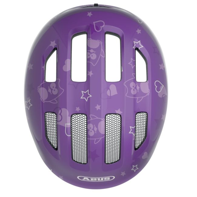 Abus - casca ciclism copii Smiley 3.0 - model stelute mov intens portocaliu