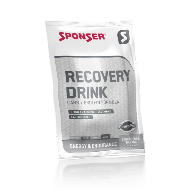 Sponser - supliment energizare Recovery Drink, aroma capsuni banane - plic 60g