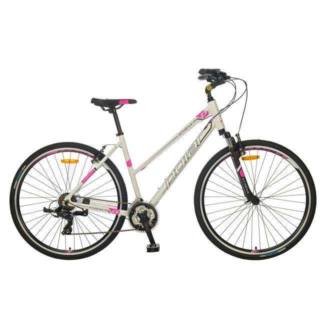 Bicicleta Trekking Polar Athena - 700C, M, Alb-Roz