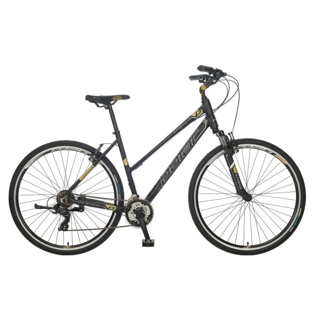 Bicicleta Trekking Polar Athena - 700C, M, Negru-Auriu