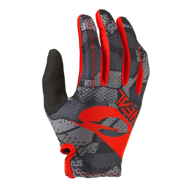 Manusi Ciclism O Neal Matrix Camo V.22- M 8.5, Negru-Rosu