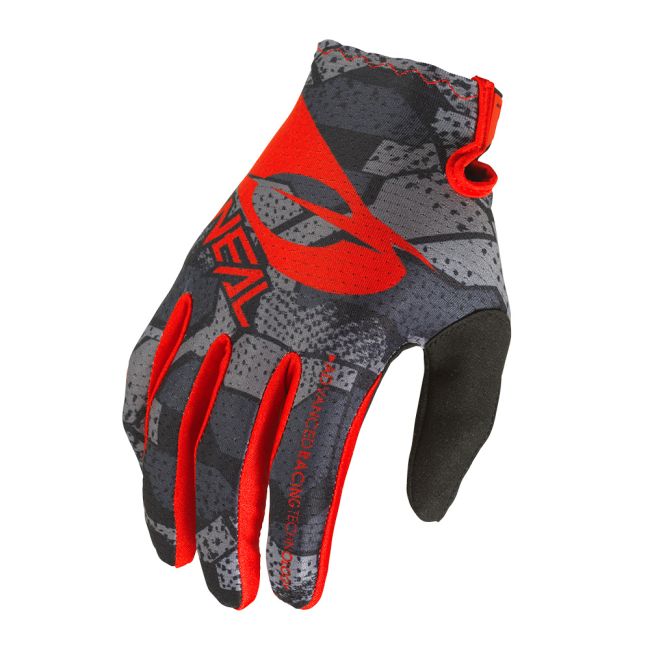 Manusi Ciclism O Neal Matrix Camo V.22- M 8.5, Negru-Rosu