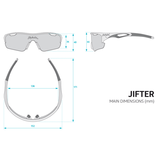 Spiuk - ochelari soare sport Jifter, 3 lentile de schimb transparent, portocaliu si albastru oglinda - rama alba